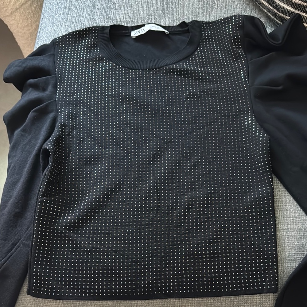 Zara Black Studded Sweatshirt